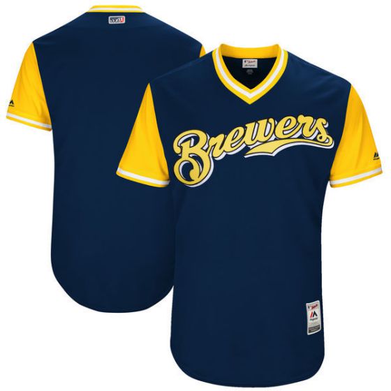 Men Milwaukee Brewers Blank Blue New Rush Limited MLB Jerseys